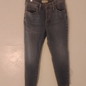 Madewell 9" Midrise Dewit Wash? Button Front Jeans Sz 30